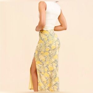 Free People Rosalie floral print mesh skirt